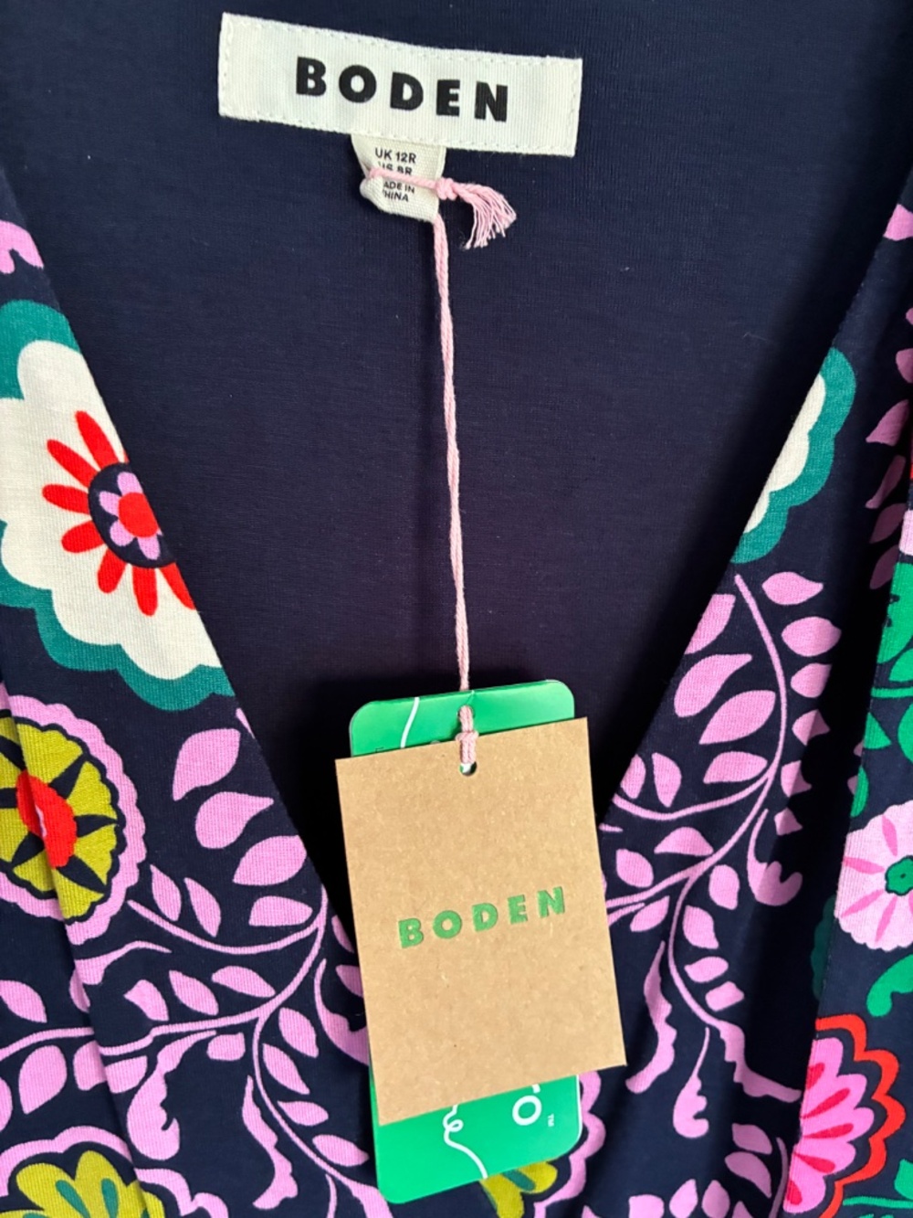 NWT Boden Ophelia fixed wrap midi dress in vibrant medallion print M - Picture 7 of 16